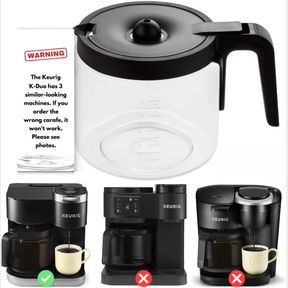 REPLACEMENT 12-CUP COFFEE POT CARAFE, COFFEE JUG, COFFEE MACHINE ACCESSORIES FOR KEURIG K-DUO (K-DUO)NOT COMPATIBLE WITH KEURIG K-