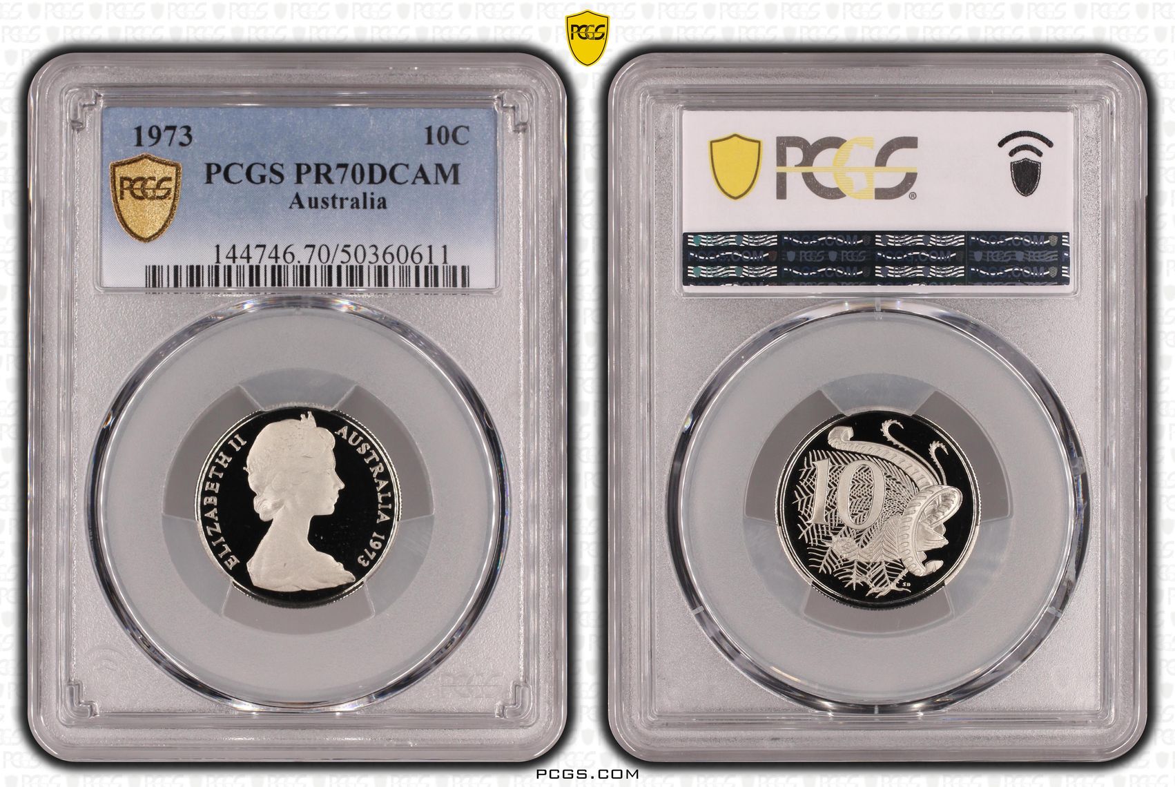 Pop 6/0, Ten Cent, 1973, Pcgs Pr70dcam