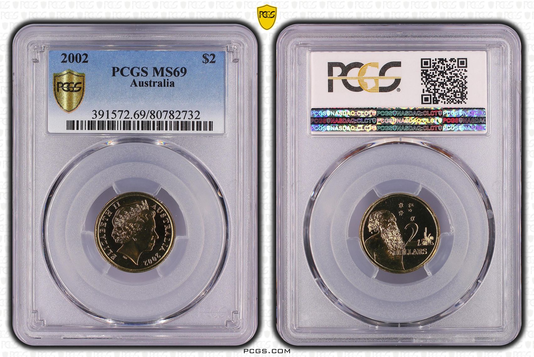 2002 Australia Two Dollar, $2 PCGS - MS69 -732