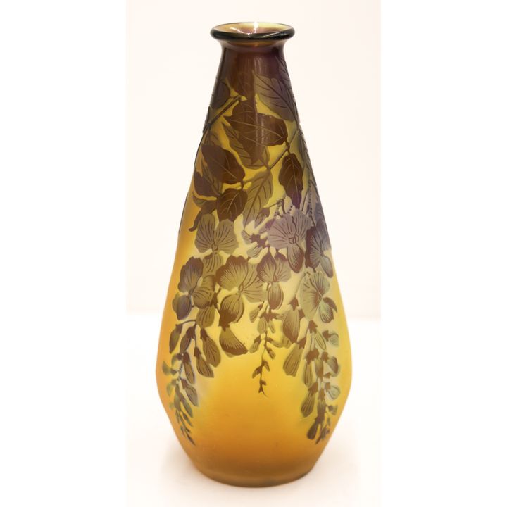 Galle French Cameo Glass Wisteria Vase