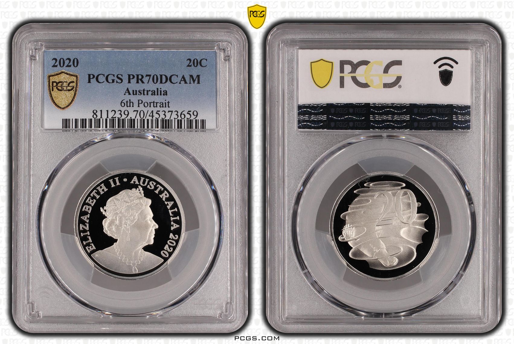 Elizabeth II, Twenty Cent, 2020, PCGS PR70DCAM