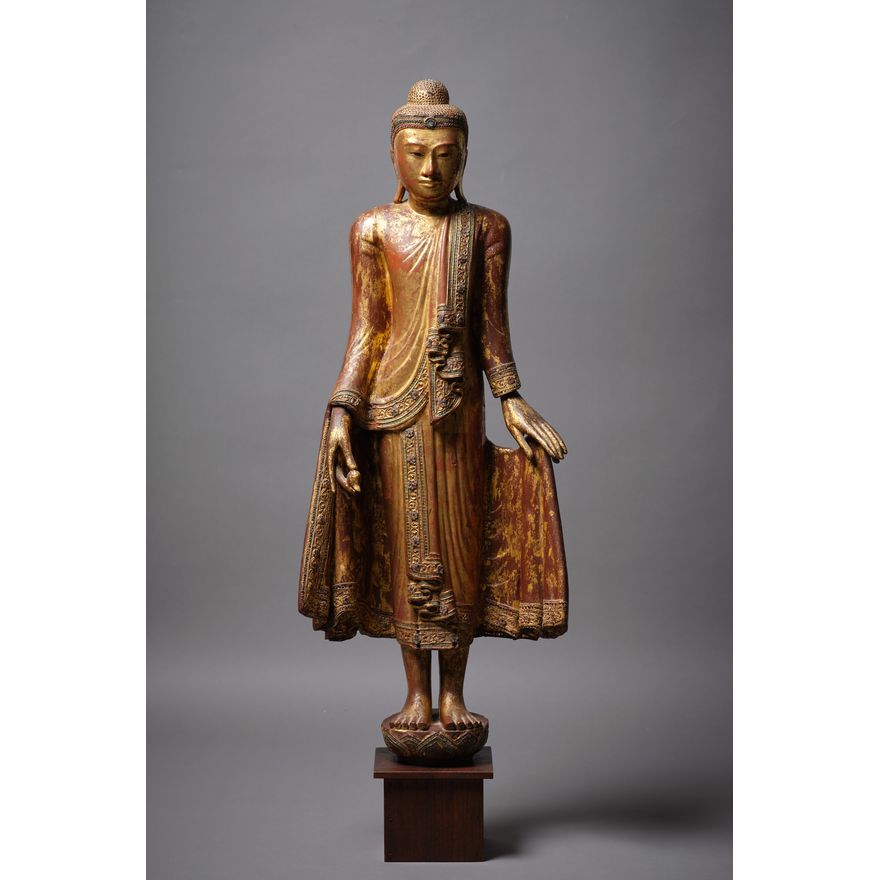 A very decorative standing Buddha