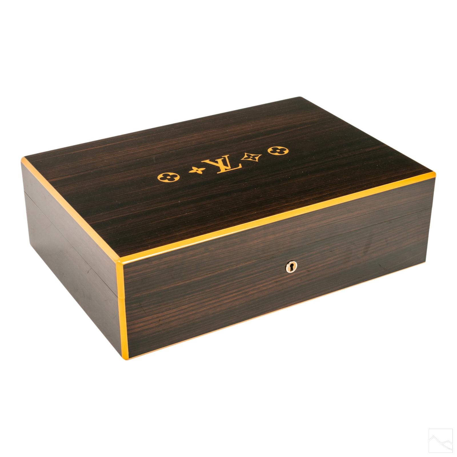 Louis Vuitton Brown Mahogany Wood Travel Cigar Case Louis Vuitton