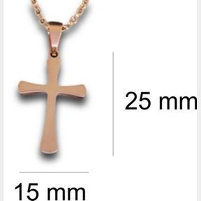 Stainless Steel Necklace On Message Card Cross Rose Gold I am a Child Of God |