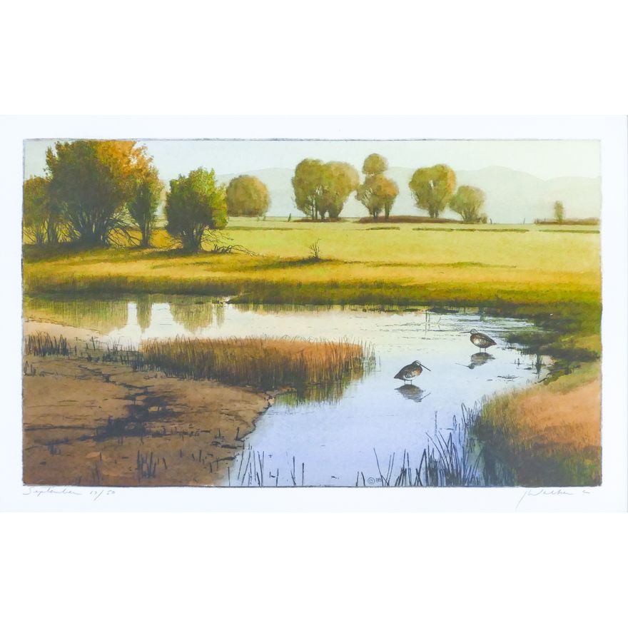 Jeff Walker ''September'' Lithograph Framed 15.5''x20''. S/N 17 of 50