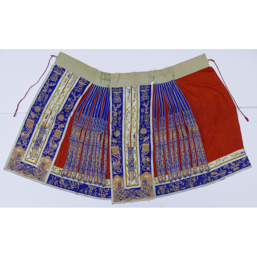 Chinese Republic Gold Thread Wedding Skirt