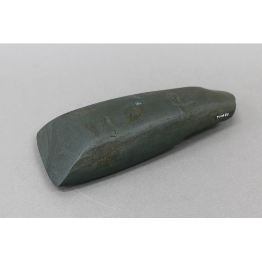 Polished grey-green stone toki (adze)