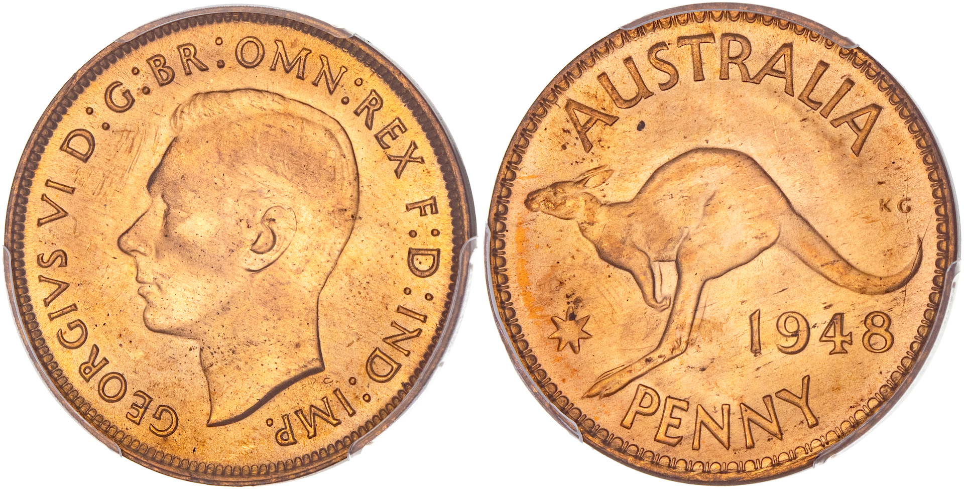 George VI, Penny, 1948, PCGS MS 65RD