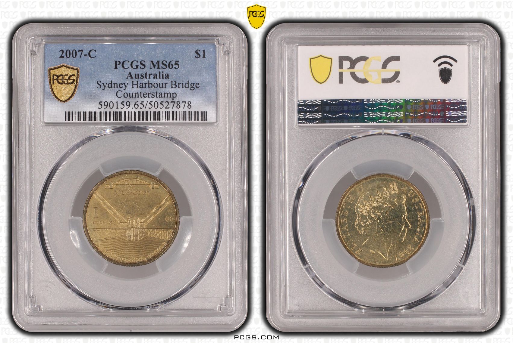 Sydney Harbour Bridge, One Dollar, 2007-C, PCGS MS65