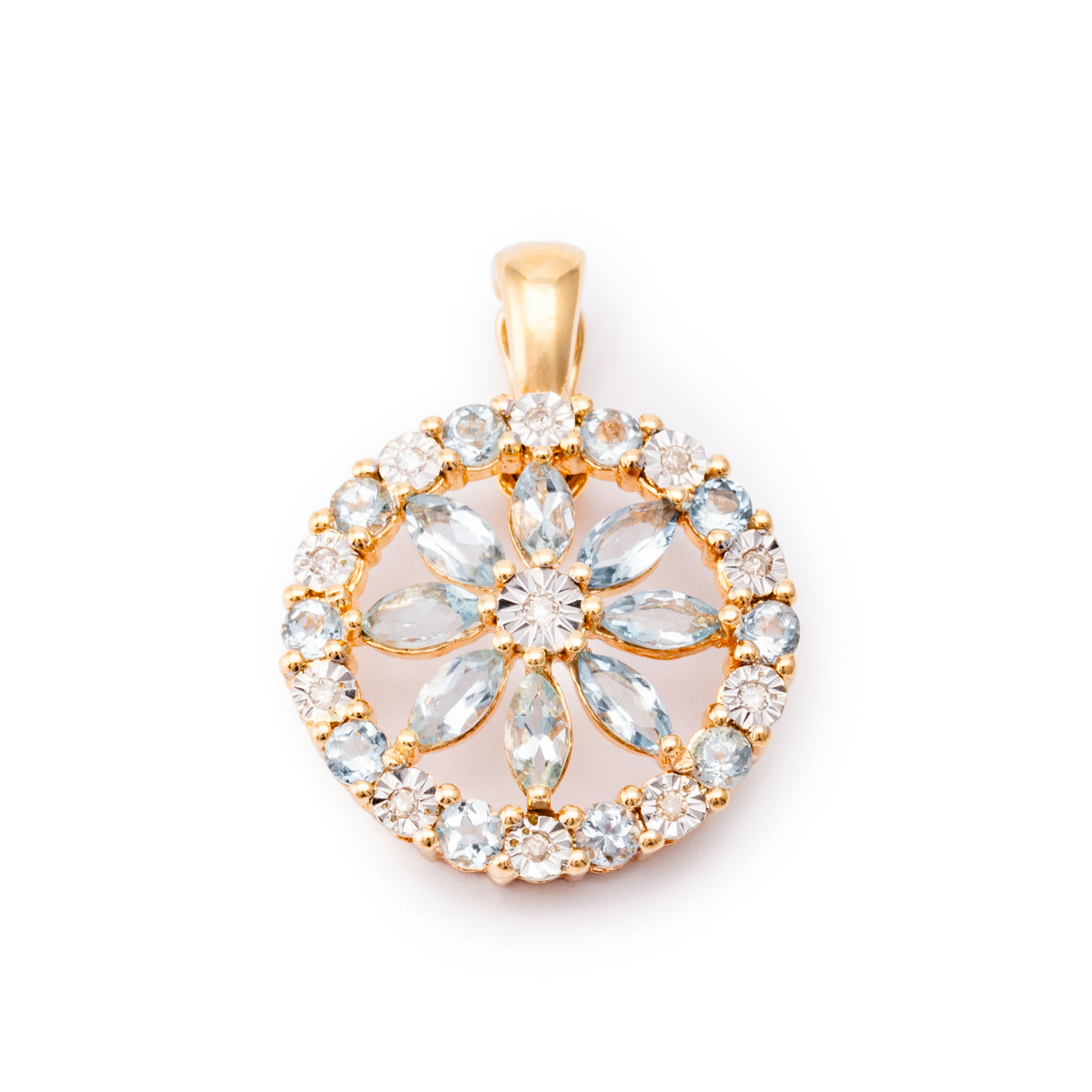 Diamond & Topaz Enhancer Pendant 9ct Gold