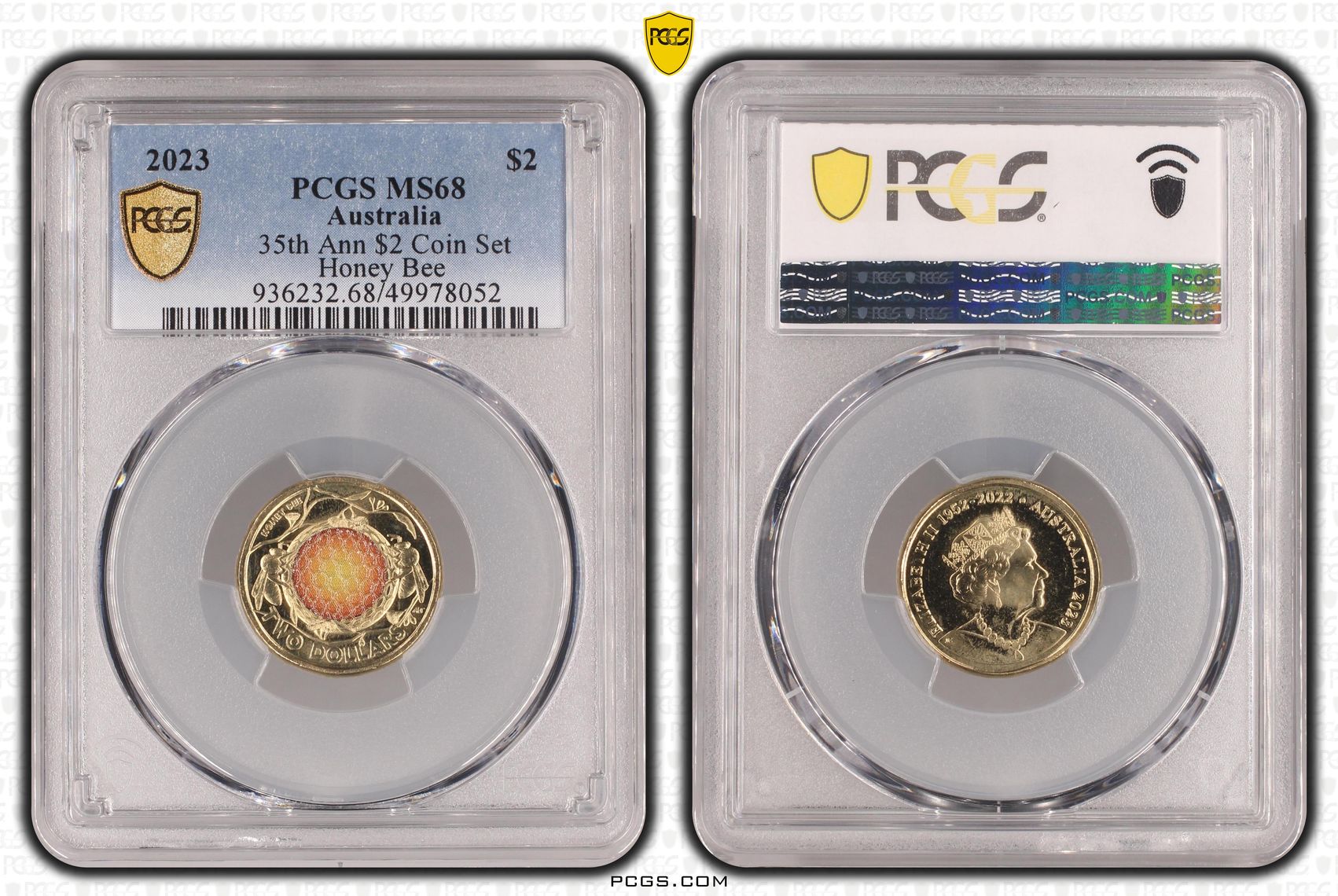 35th Ann $2 Coin Set Colorized Honey Bee POP 3/0, Two Dollar, 2023, PCGS MS68