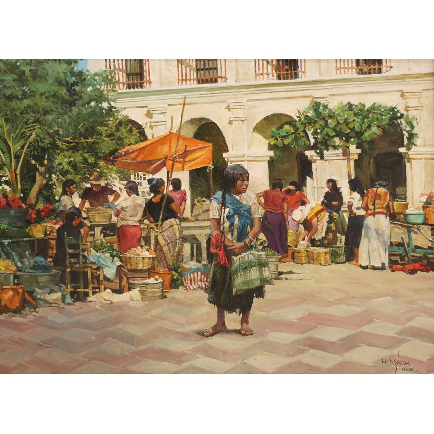 Newman Myrah ''Mexican Market'' Oil