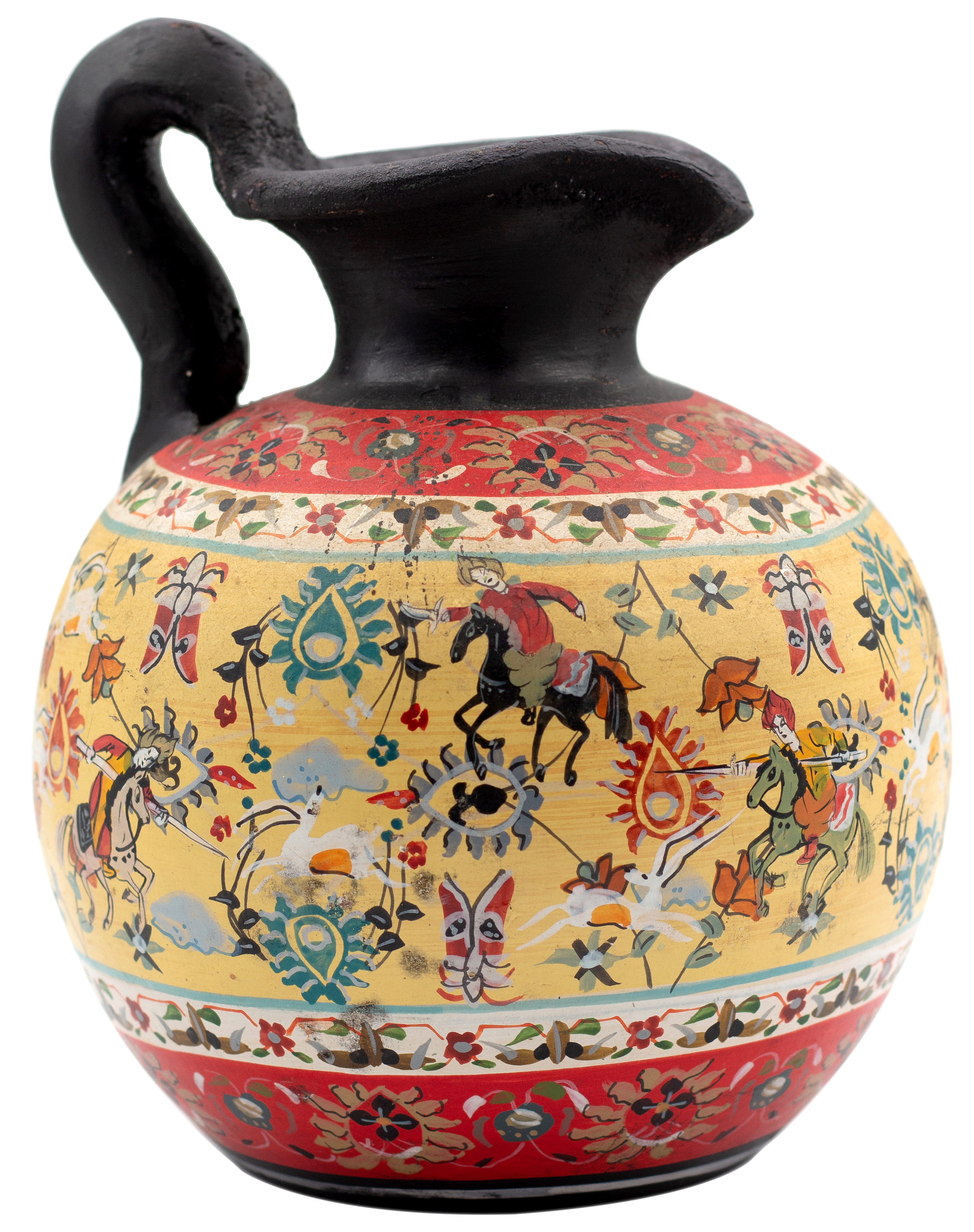 China, Empire, Qing Dynasty, Painted Terracotta Jug, c.1900, VGC