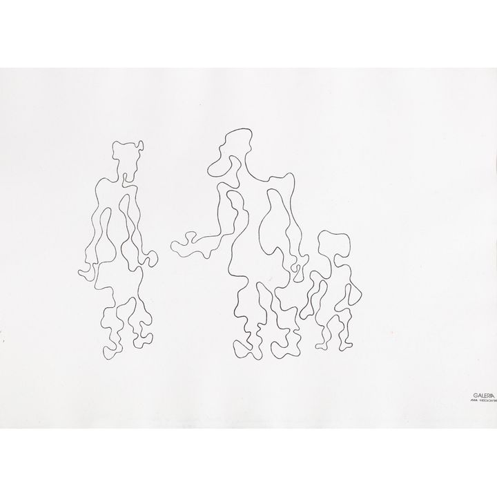 Władysław Strzemiński | Dwie postaci z dzieckiem, z cyklu Białoruś Zachodnia, 1939/1985