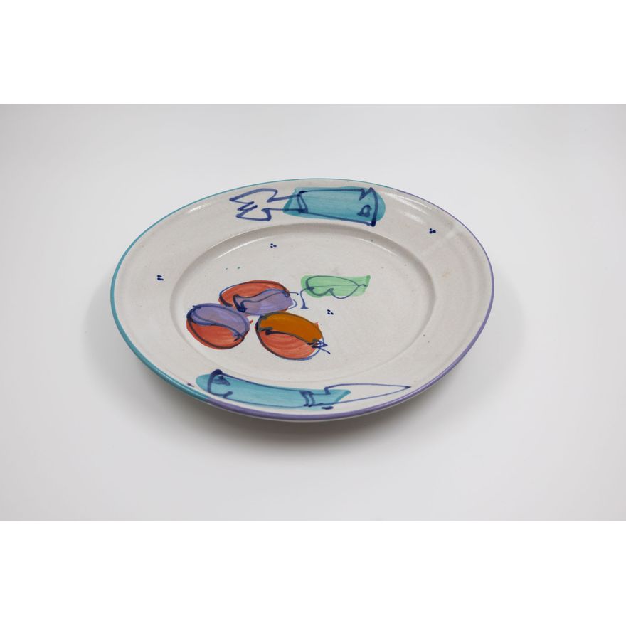 John Crawford - Hand-painted plate and lidded jar