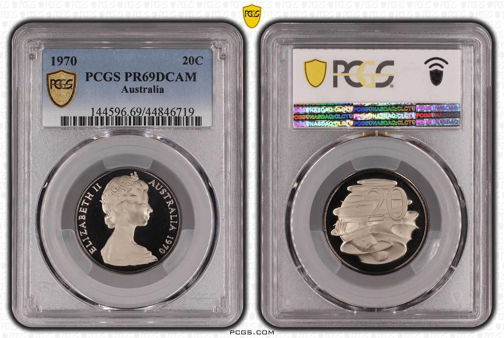 468 · 1970 Australia Twenty Cent, 20c PCGS - PR69DCAM -719