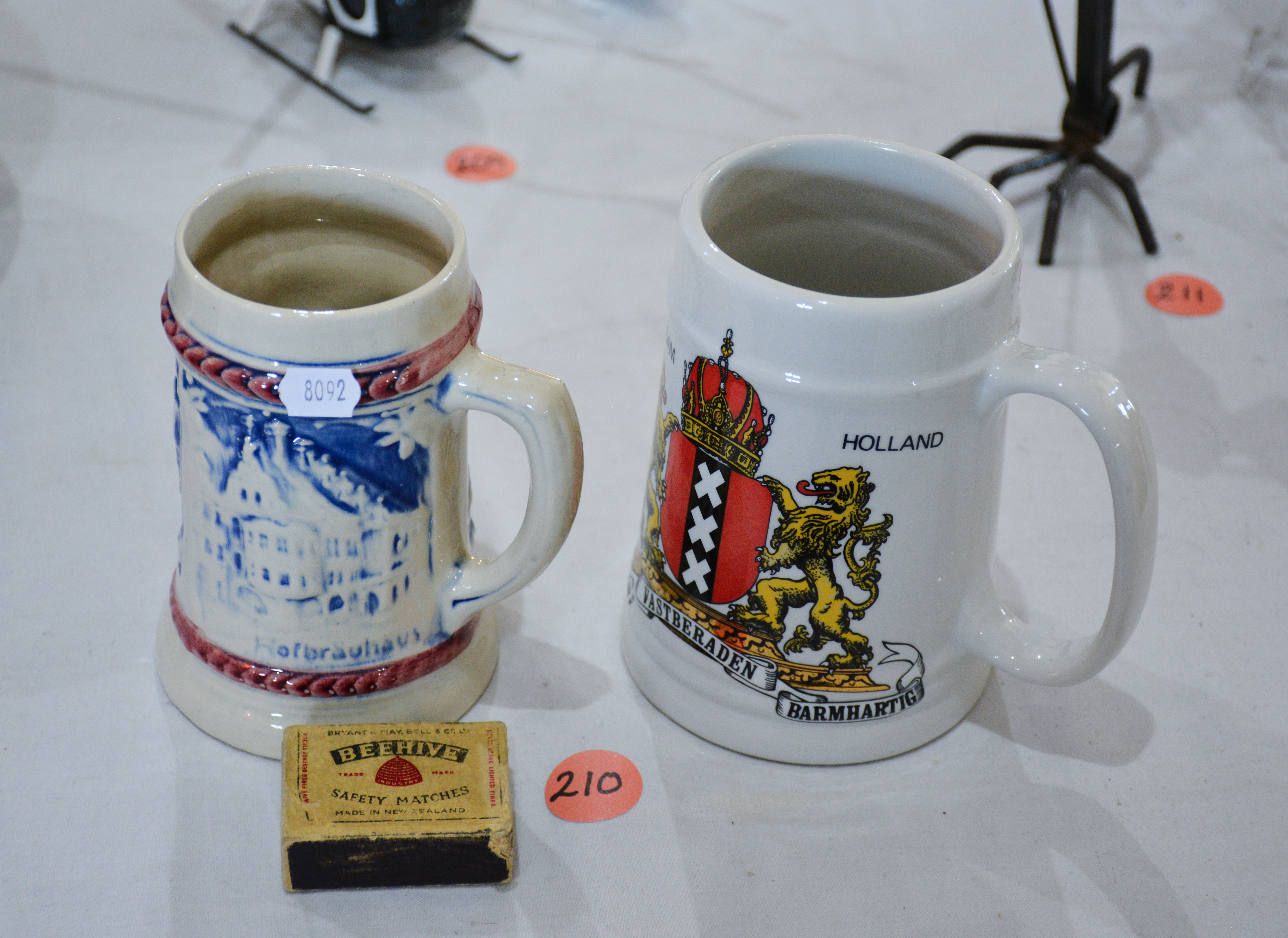 Ceramic German and Holland Mugs — NZ auction result