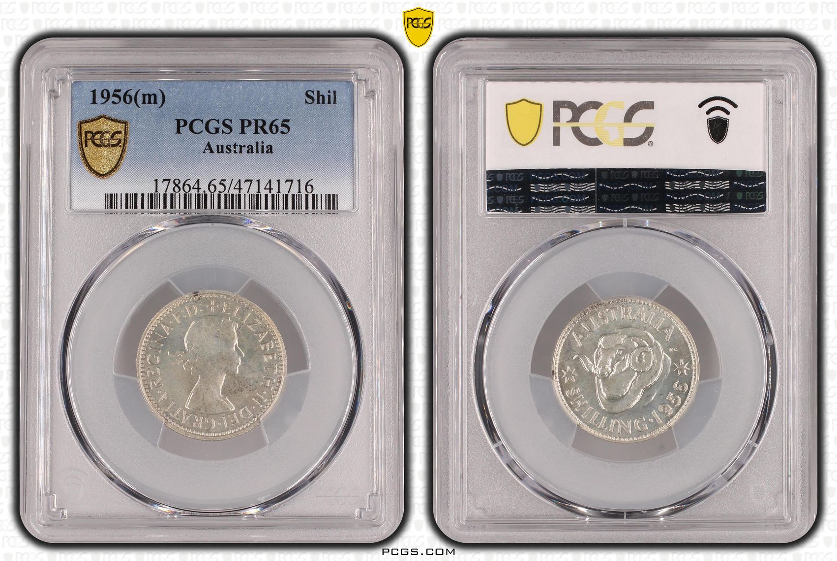 Elizabeth II, Shilling, 1956(m), PCGS PR65