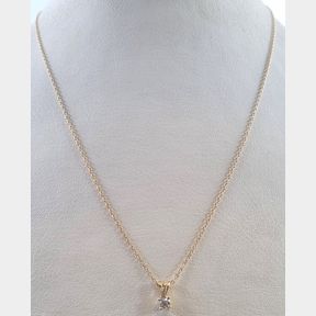 18CT YELLOW GOLD DIAMOND PENDANT & CHAIN WITH .192CT DIAMOND - 51633/362