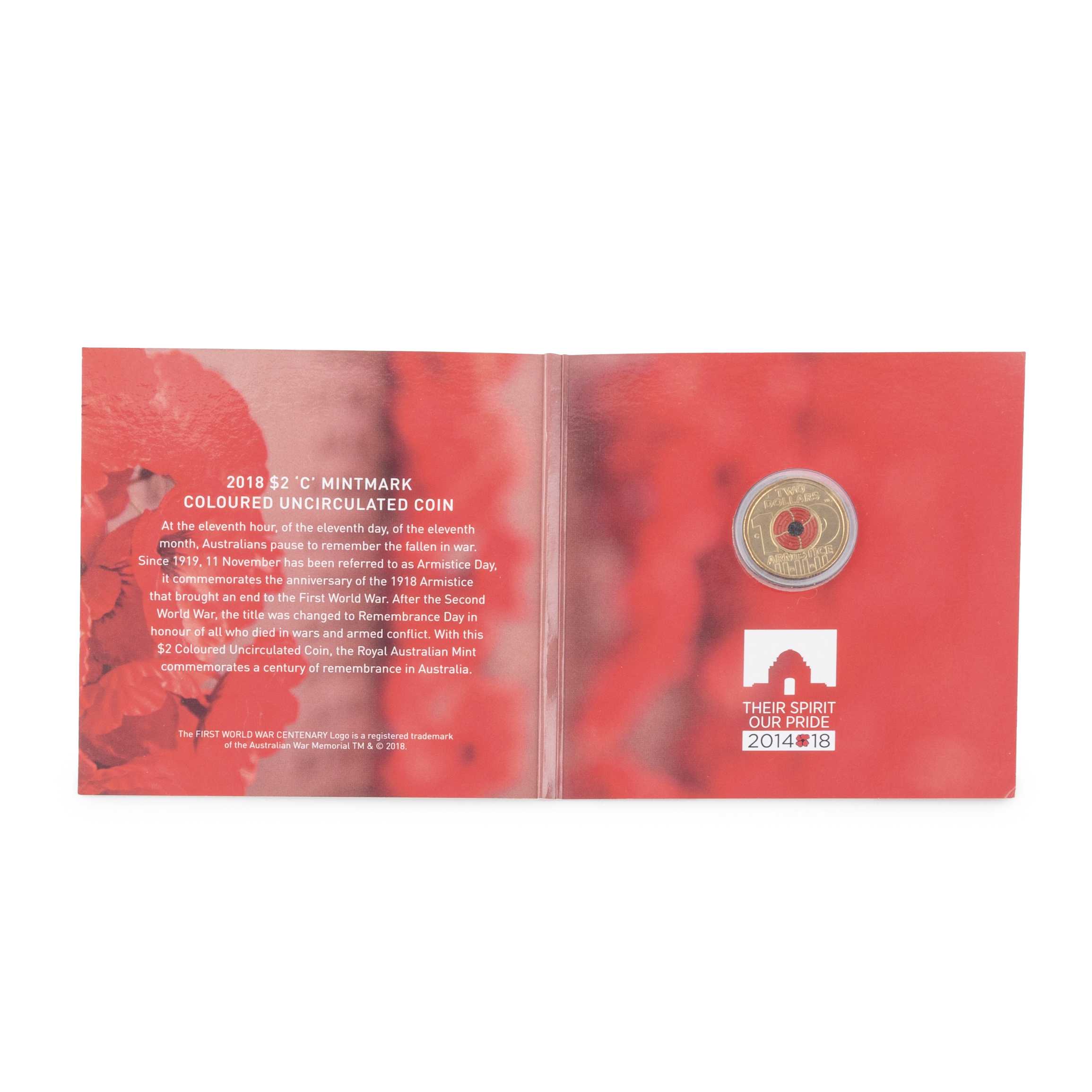 Elizabeth II, Remembrance Day - Armistice Centenary 'C', Two Dollars, 2018-C, UNC