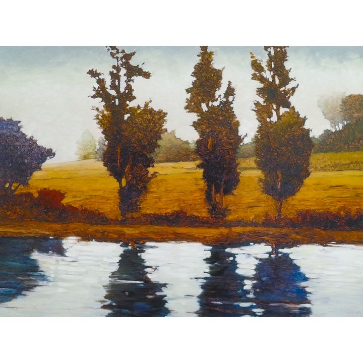 Kent Lovelace ''Tree Reflections'' Large Color Lithograph 30''x38''