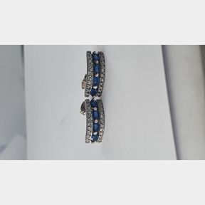 1.6CT SAPPHIRES + .440CT DIAMONDS IN 18CT WHITE GOLD EARRINGS - 51624/105