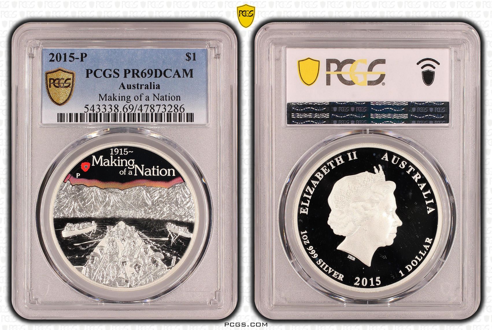 Making of a Nation, One Dollar, 2015-P, PCGS PR69DCAM