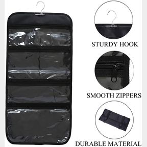 NEW FOLDABLE CLEAR HANGING TRAVEL TOILETRY BAG COSMETIC