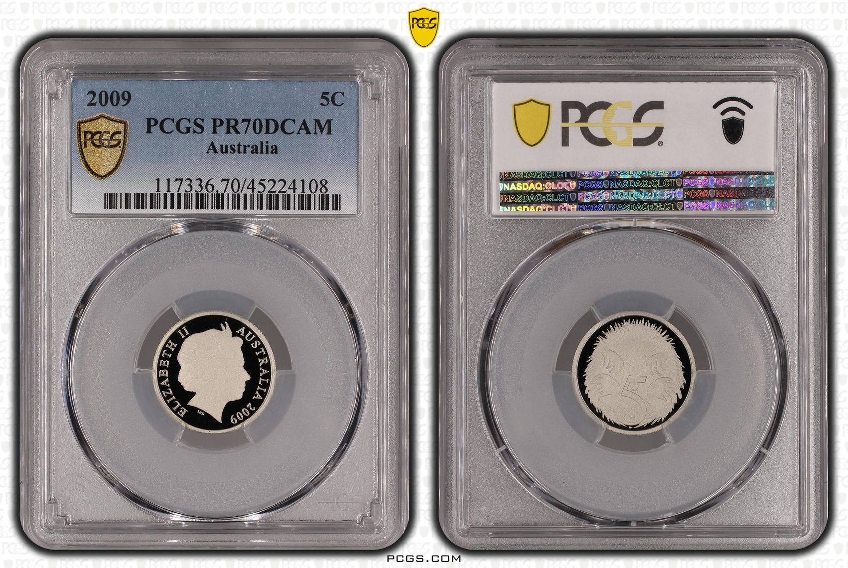 Elizabeth II, Five Cent, 2009, PCGS PR70DCAM