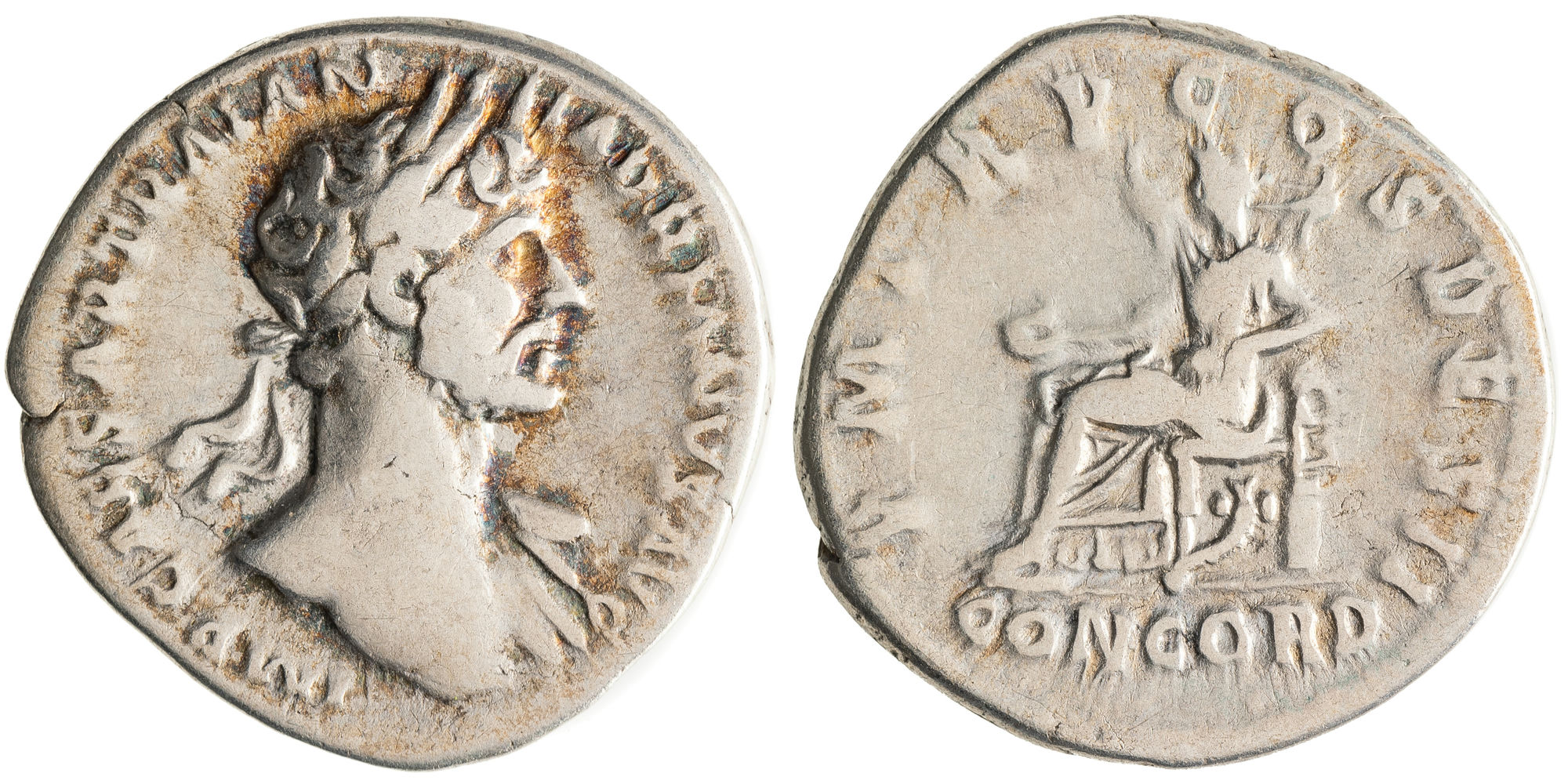Hadrian, Denarius, 117 AD, aVF