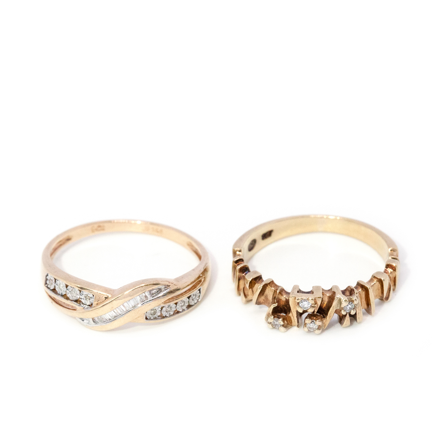 191 · Two 9ct Gold Diamond Rings