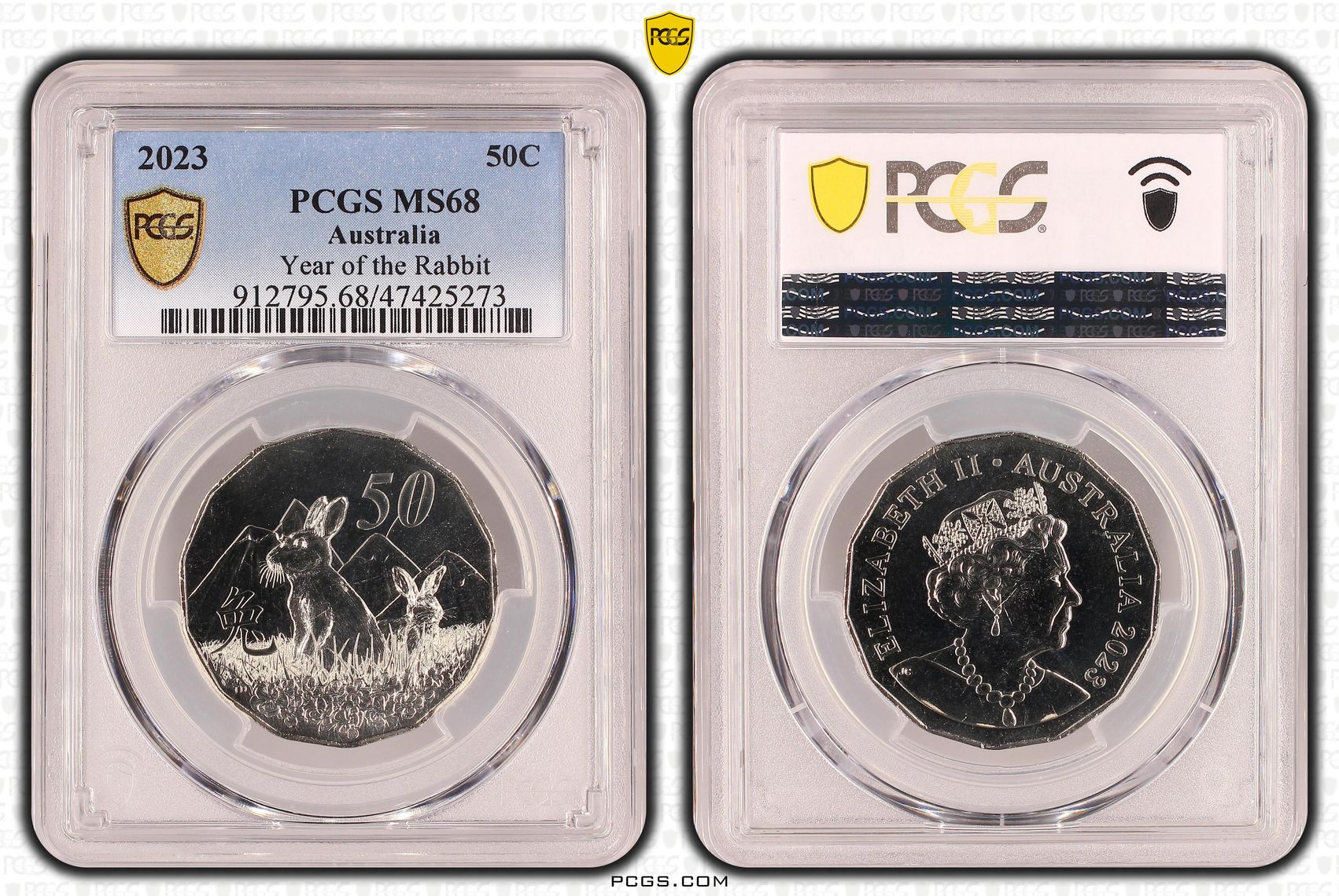 Year of the Rabbit, Fifty Cent, 2023, PCGS MS 68