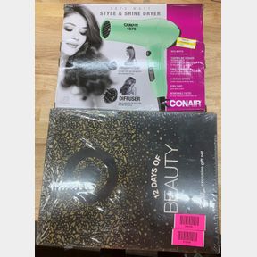 12 DAYS OF BEAUTY GIFT PACK AND CONAIR HAIR DRYER