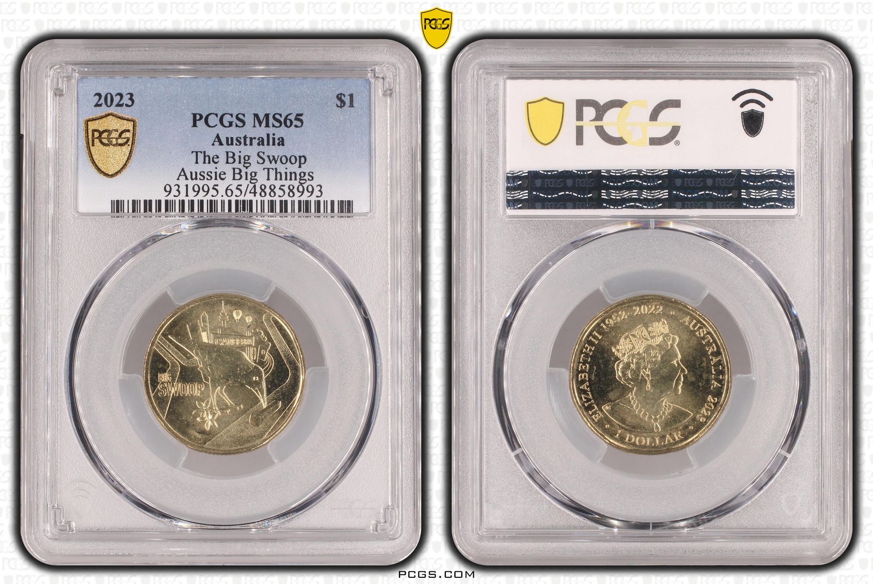The Big Swoop Aussie Big Things, One Dollar, 2023, PCGS MS65