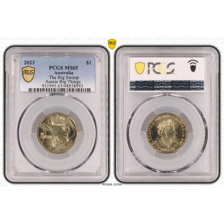 The Big Swoop Aussie Big Things, One Dollar, 2023, PCGS MS65