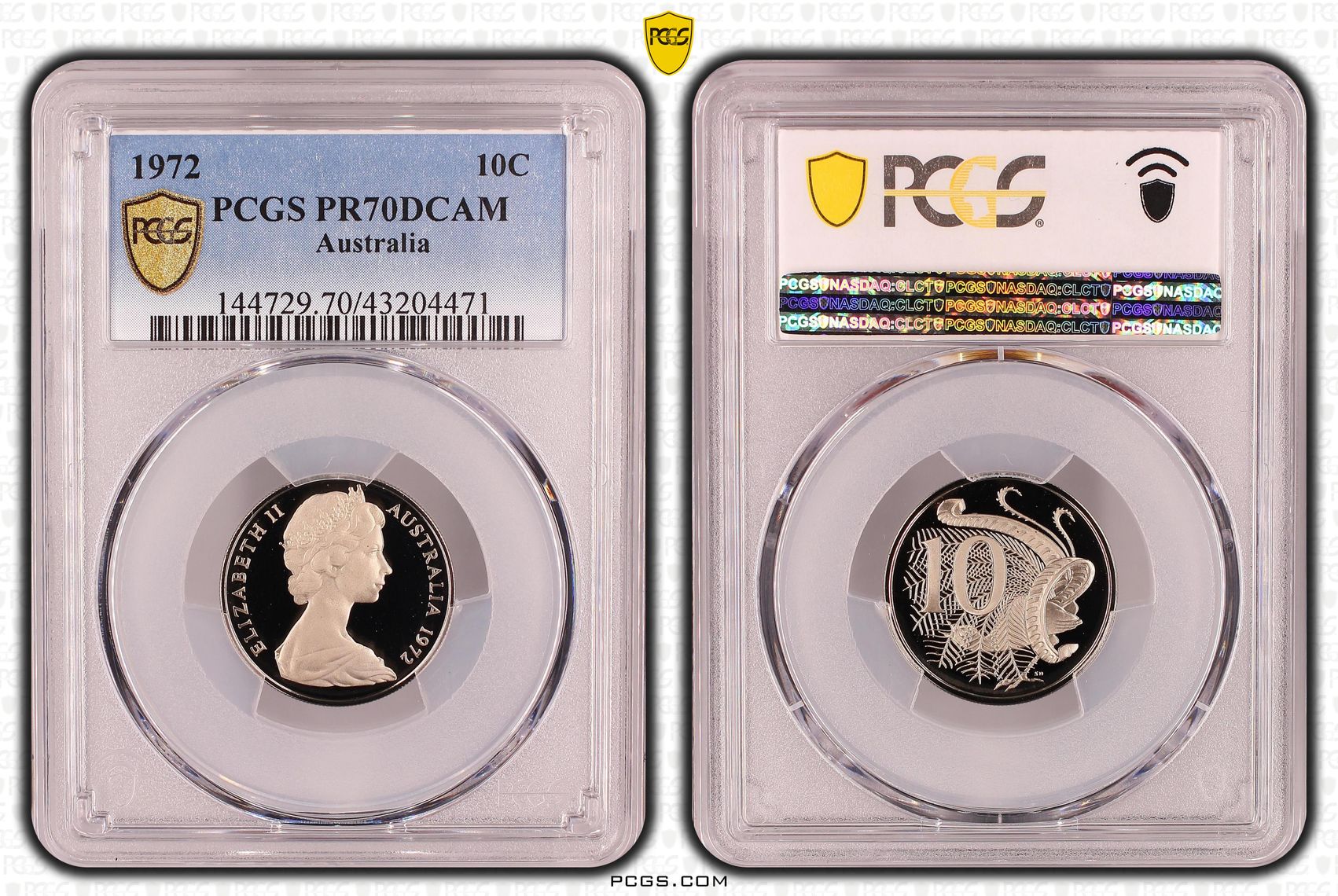1972 Australia Ten Cent, 10c PCGS - PR70DCAM POP 2/0 -471