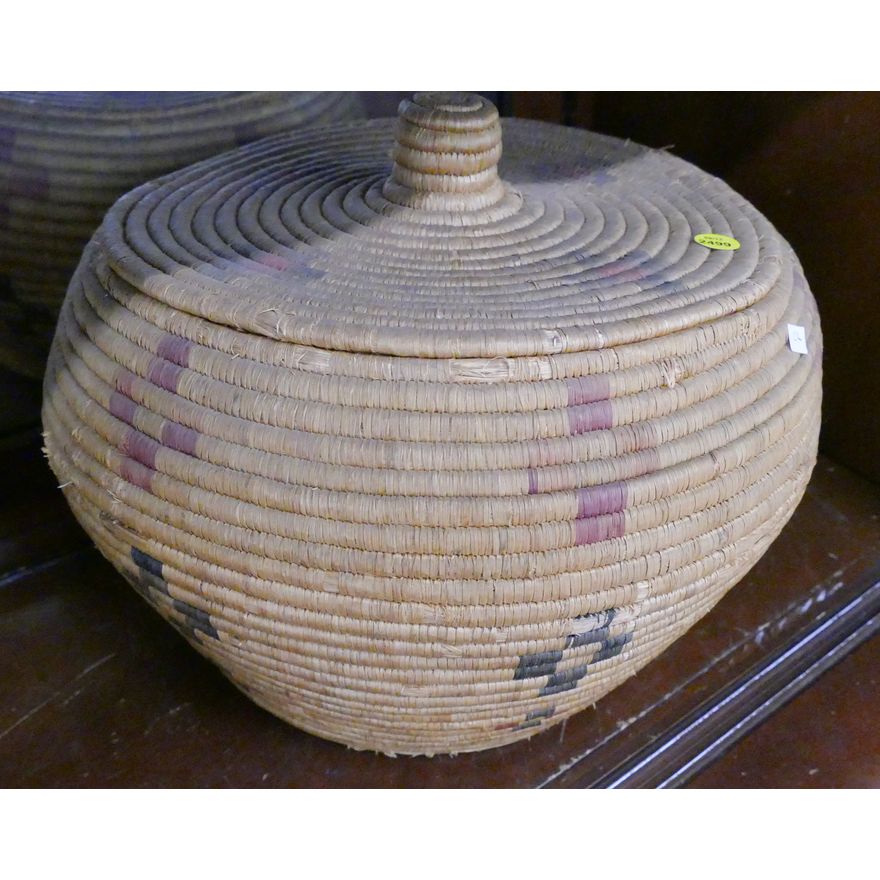 Old Alaskan Covered Indian Basket- 10''