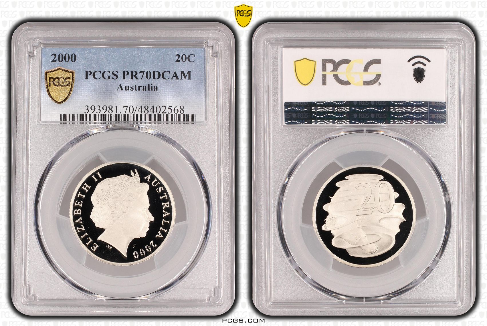 Elizabeth II, Twenty Cent, 2000, PCGS PR70DCAM