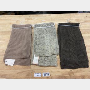 (3) WOMEN'S SHAKER STITCH KNIT SCARF - A NEW DAY™ OATMEAL HEATHER ONE SIZE AND UNIVERSAL THREAD KNIT SCARFS