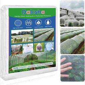 DAKSHA WHITE GARDEN NETTING, 2.4 X 3 M ULTRA FINE MESH NETTING, 7.8 X 9.8 FT MOSQUITO NETTING PLANT COVERS PROTECTION NETTING FOR