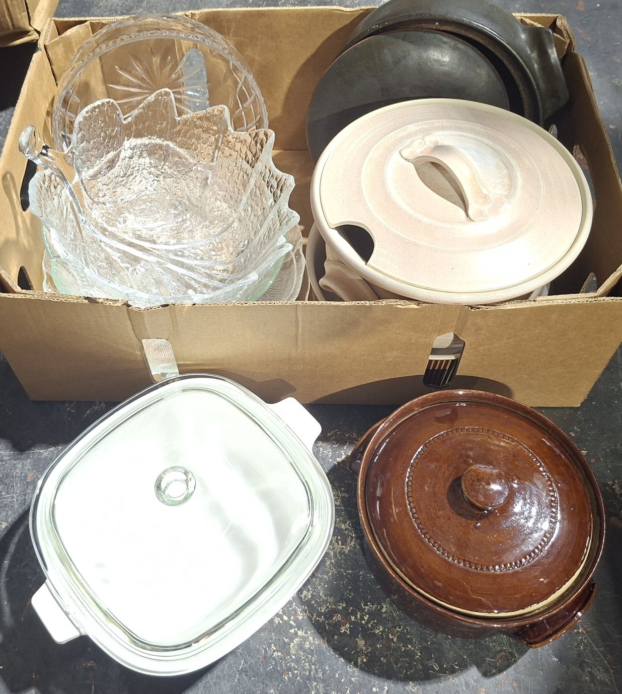Collection Of Stoneware And Corning Casseroles