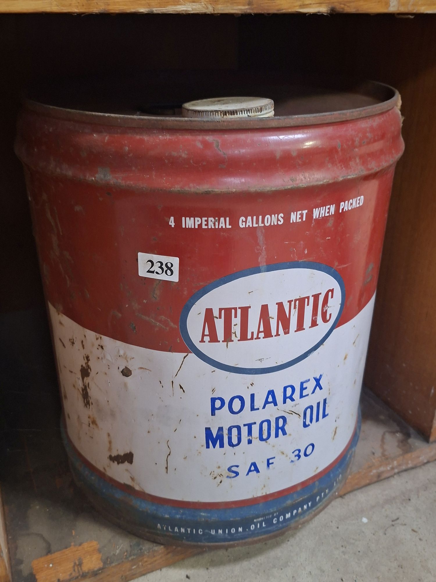 Atlantic Motor Oil Drum
