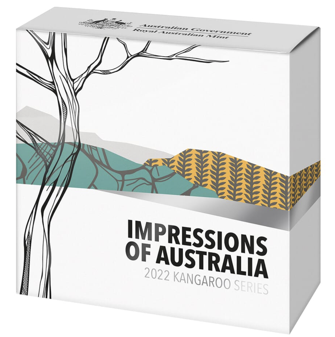 2022 1oz Silver Impressions of Australia Kangaroo Series Proof Coin Box & COA