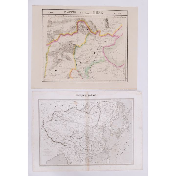2pc 19th Century French Maps of China- Monin