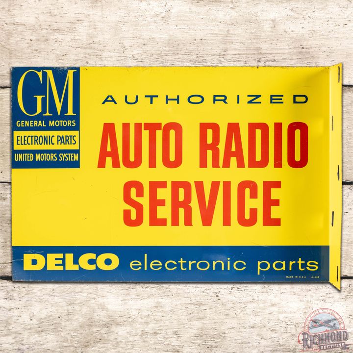 GM General Motors Authorized Radio Service Delco DST Flange Sign