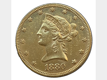 1880 USA LIBERTY HEAD GOLD 10 DOLLAR