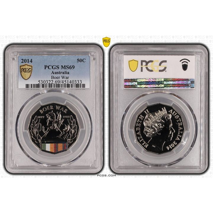 2014 Australia Fifty Cent, 50c Boer War PCGS - MS69 -333