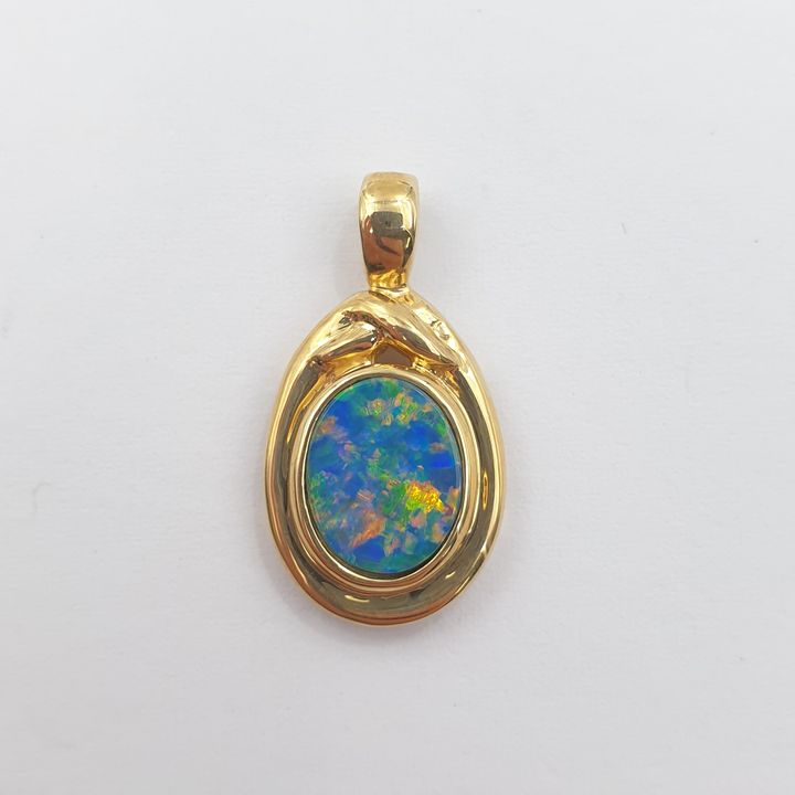 14ct Y/G Opal Pendant