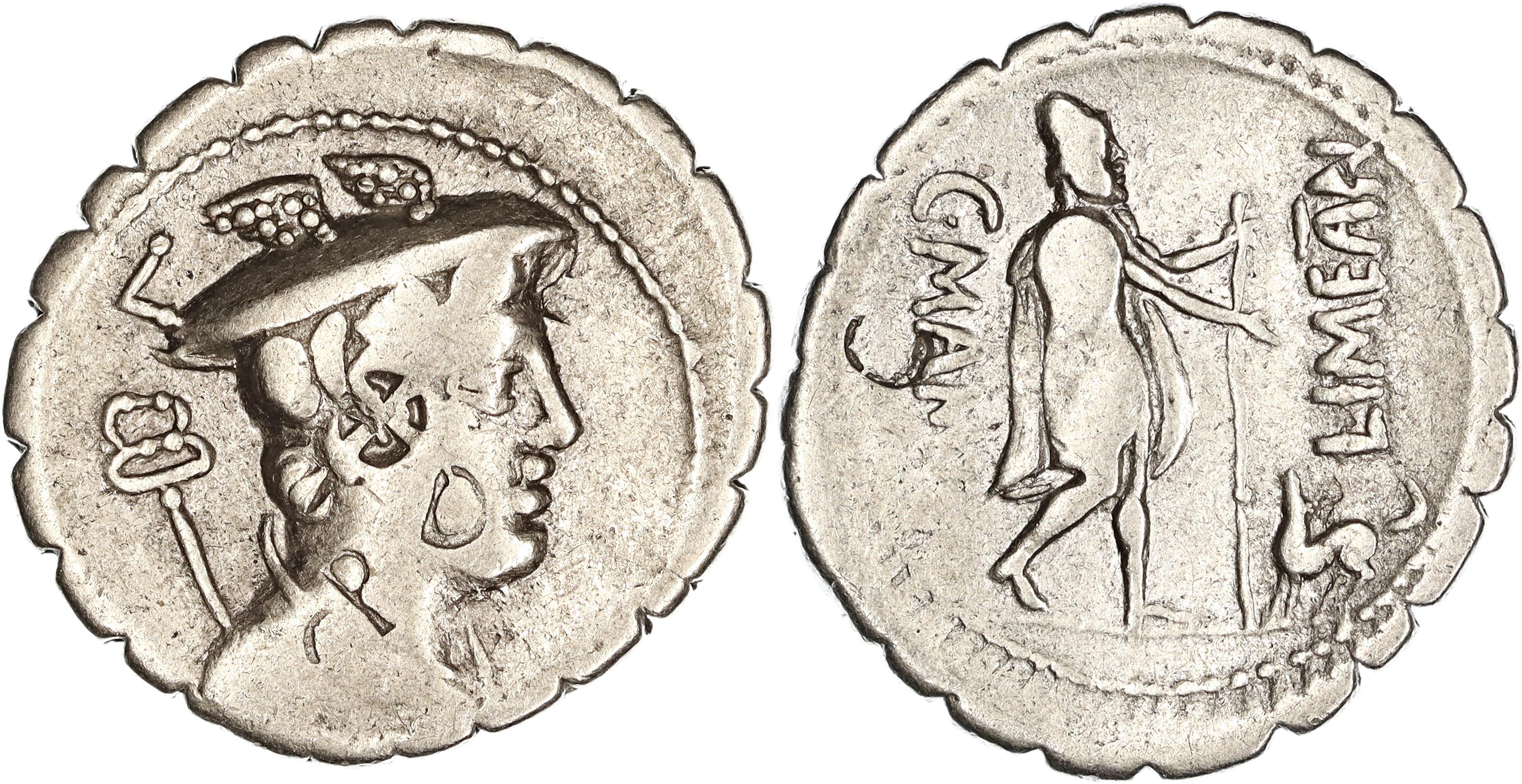 Roman Republic, C. Mamilius C.f. Limetanus, Silver Denarius, 82 BC, gF