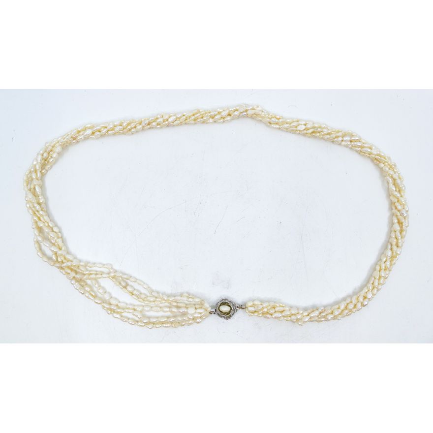 Multi-Strand Baroque Seed Pearl Necklace 26''